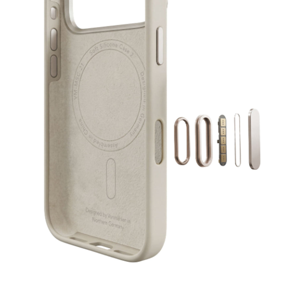Vonmahlen Soft Silicone Case 2 for iPhone 18 Pro - Cream