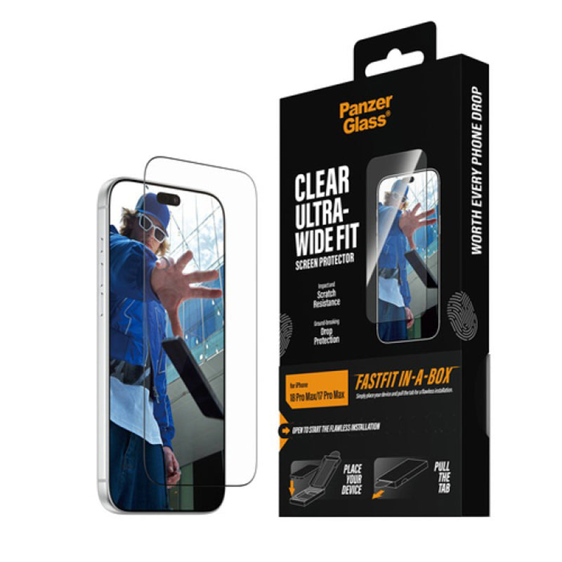PanzerGlass Ultra-Wide Screen Protector for New iPhone 2026 6.9 Pro Max, 17 Pro Max - Clear