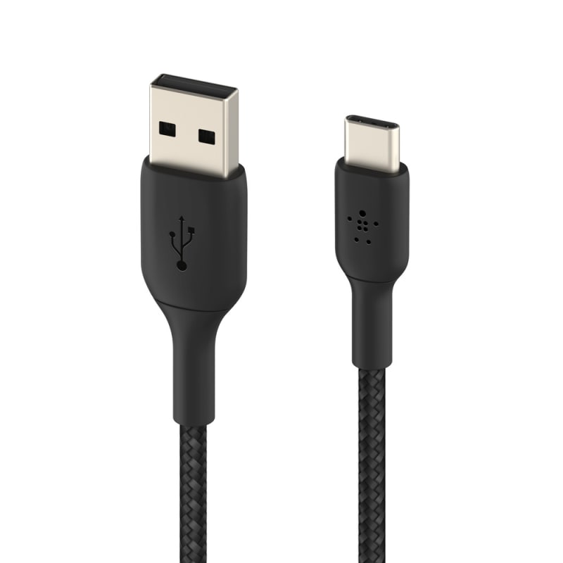 Belkin BoostCharge USB-A to USB-C Braided Cable, 0.15m Black universally compatible - Black