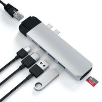 Thumbnail for Satechi USB-C Pro Hub with Ethernet & 4K HDMI - Silver