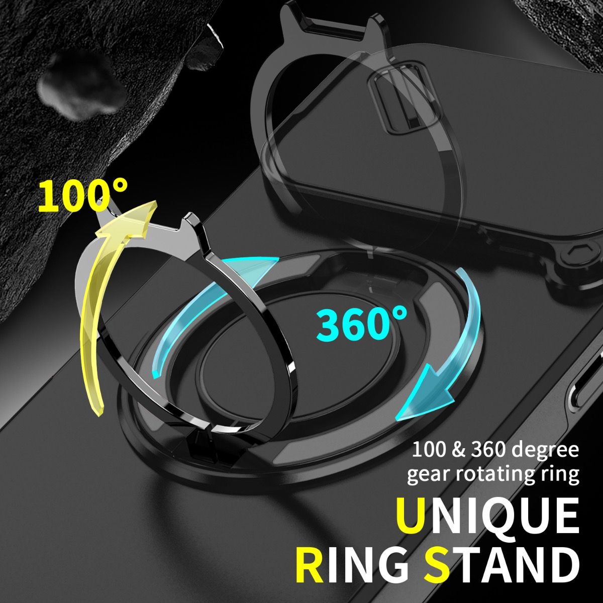 Blacktech Magnetic TitanRing Armor Case for Samsung Galaxy S26 Ultra - Black