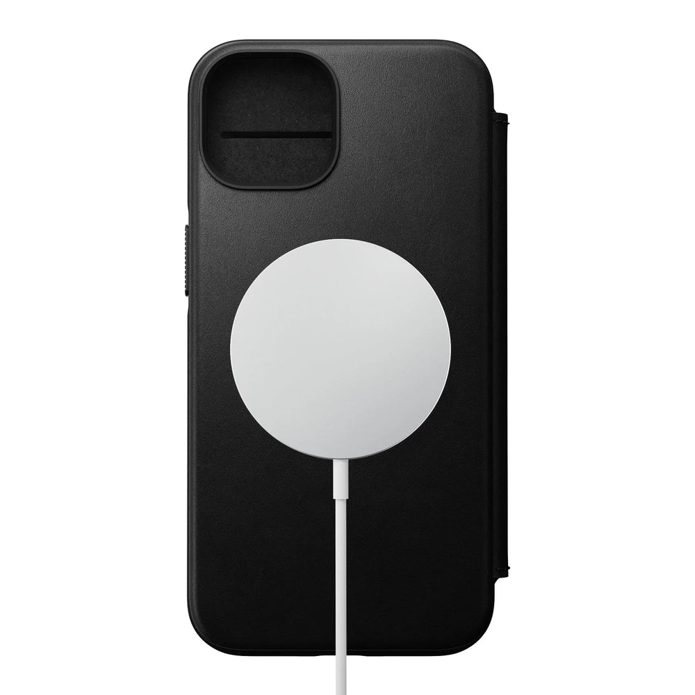 Nomad Leather Folio Case for iPhone 17e/16e/15/14 - Black