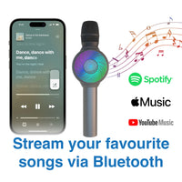 Thumbnail for Laser LED Wireless Karaoke Microphone- Silver