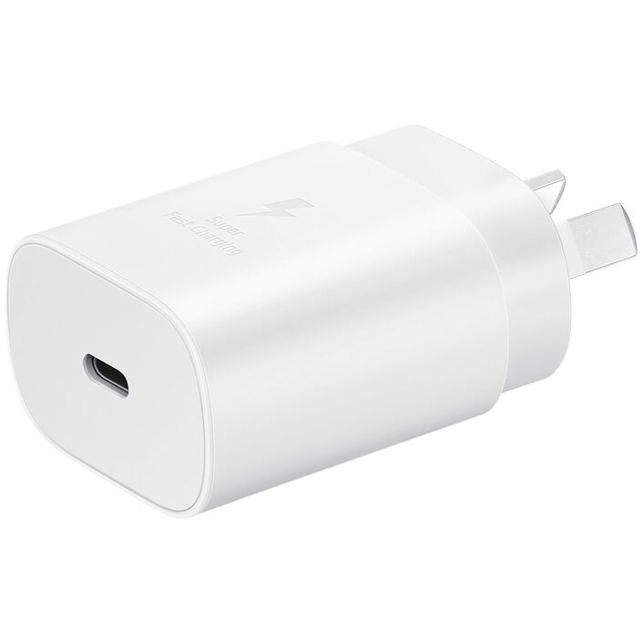 Genuine Samsung USB-C 25W Fast Charging AC Wall Adapter (No Cable) - White