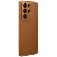 Thumbnail for Samsung Leather Cover Case for Galaxy S21 Ultra - Brown
