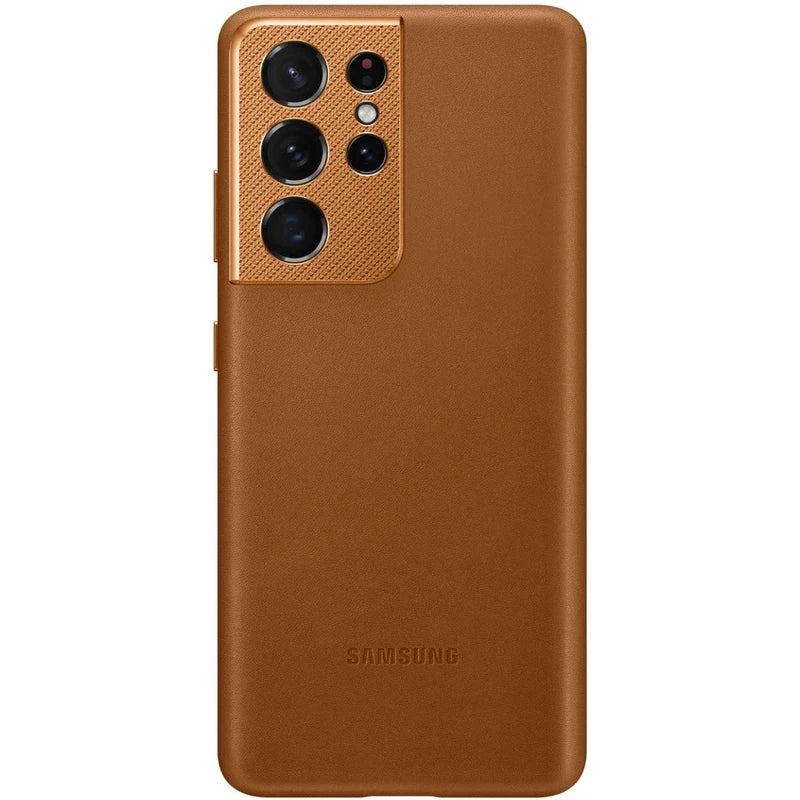 Samsung Leather Cover Case for Galaxy S21 Ultra - Brown