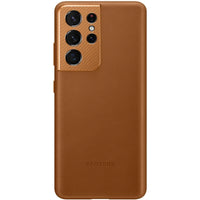 Thumbnail for Samsung Leather Cover Case for Galaxy S21 Ultra - Brown