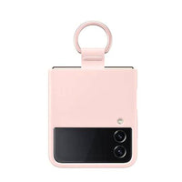 Thumbnail for Samsung Galaxy Z Flip 4 Silicone Cover with Ring - Pink Gold