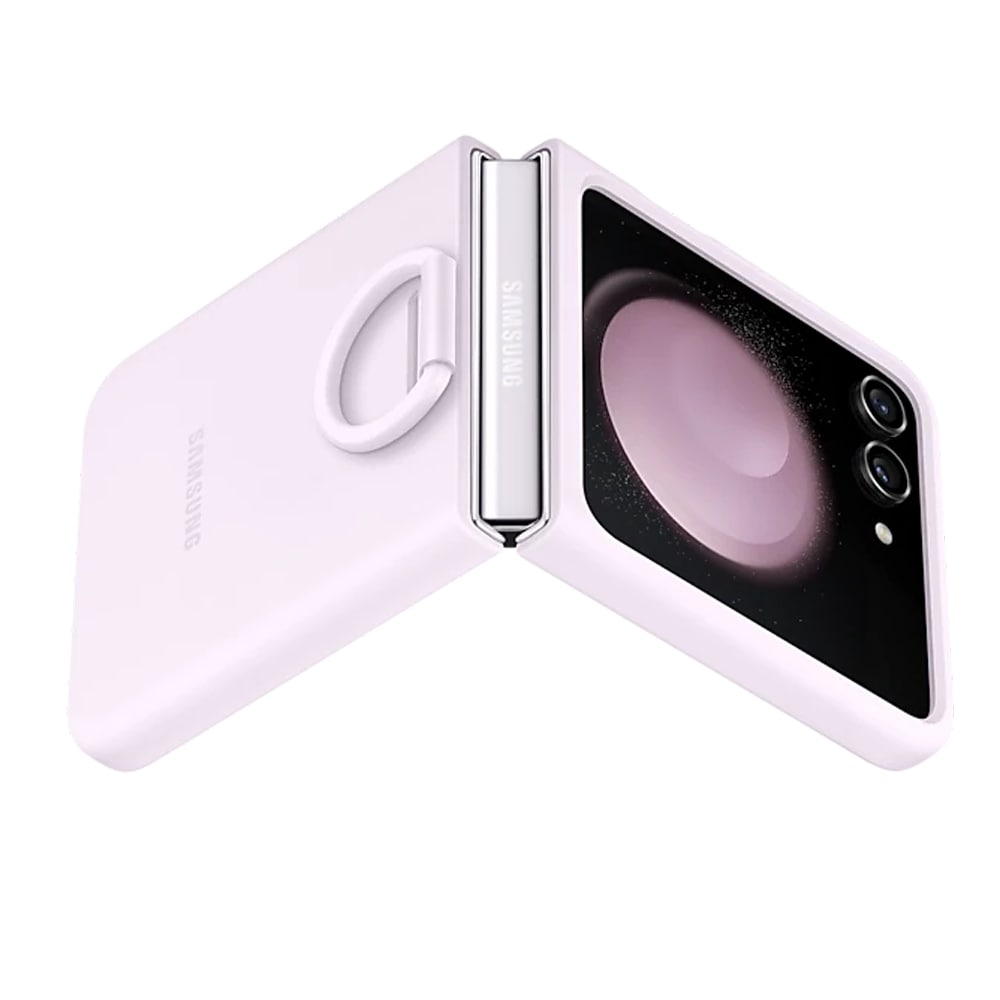 Samsung Silicone Case with Ring for Galaxy Z Flip5 - Lavender