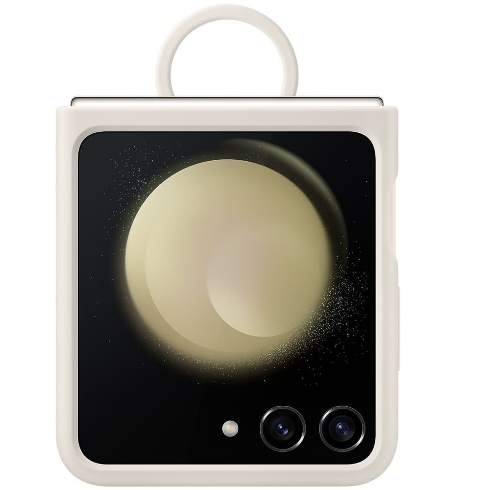 Samsung Silicone Case with Ring for Galaxy Z Flip5 - Cream