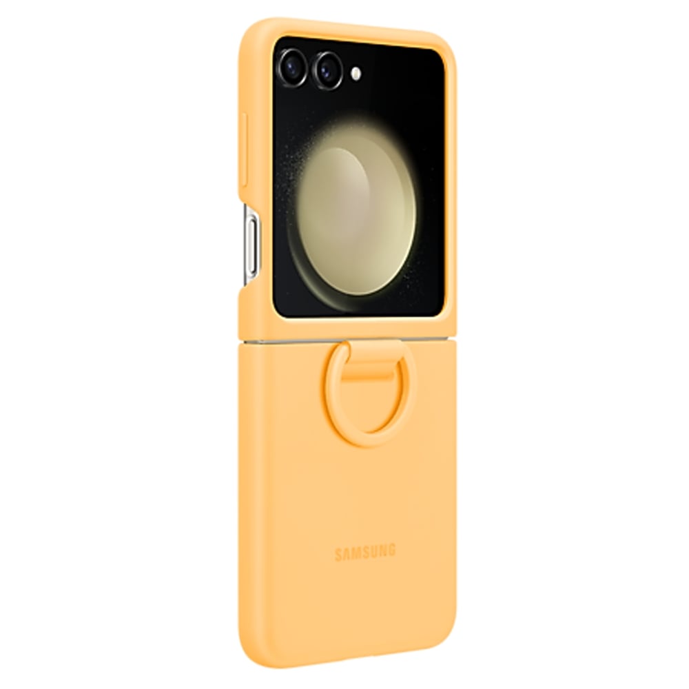 Samsung Silicone Case with Ring for Galaxy Z Flip5 - Apricot