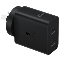Thumbnail for Samsung 50W Duo FAST Charge 2.0 Wall Charger with 1.8M LONG USB-C to USB-C Cable - Black