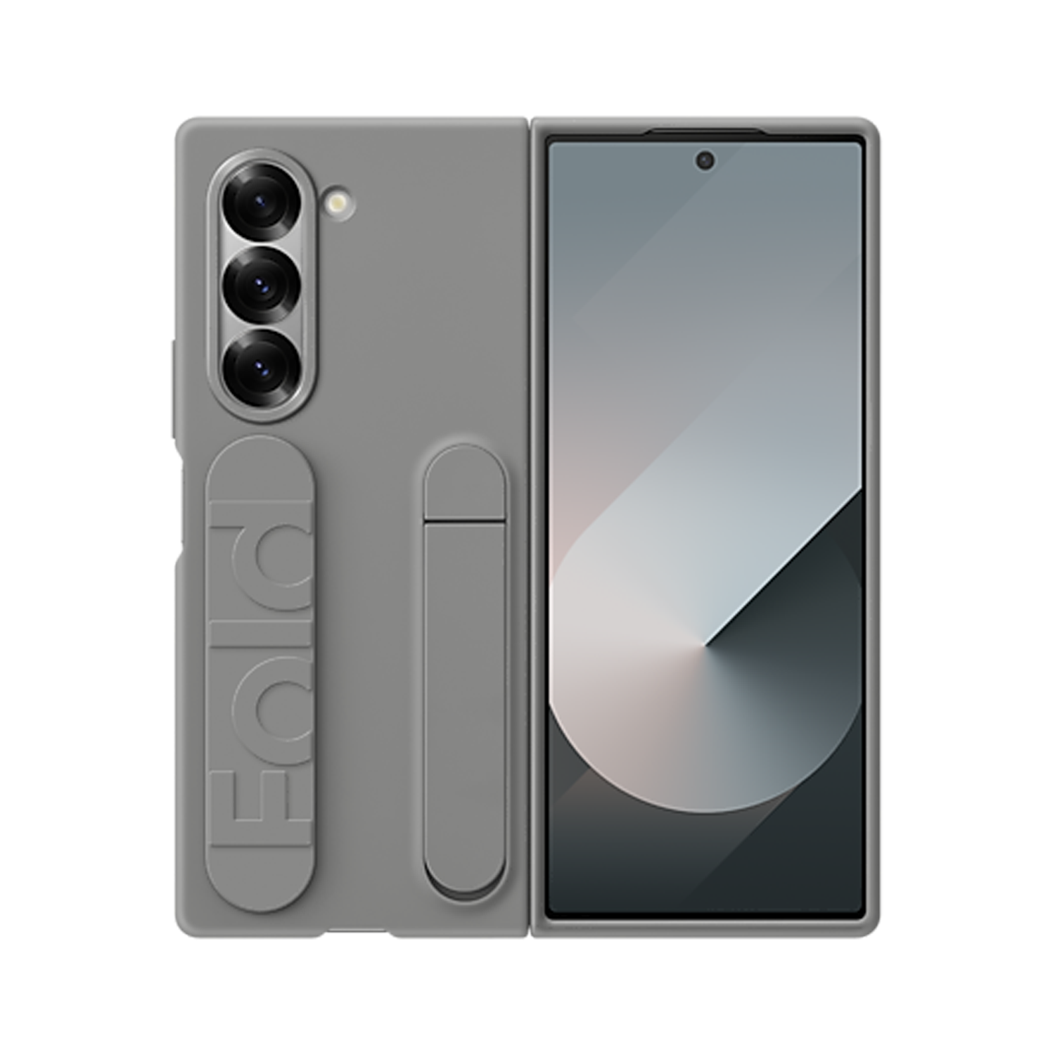 Samsung Silicone Case with Stand and Grip for Galaxy Z Fold6 - Grey