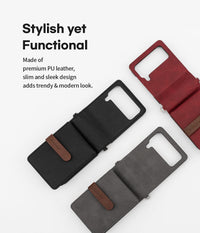 Thumbnail for Samsung Galaxy Z Flip 4 Goospery Mercury Leather Strap Diary - Black