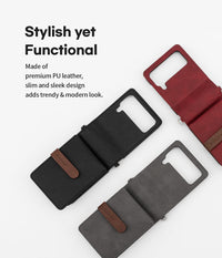 Thumbnail for Samsung Galaxy Z Flip 4 Goospery Mercury Leather Strap Diary - Black