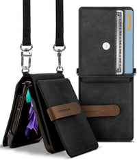 Thumbnail for Samsung Galaxy Z Flip 4 Goospery Mercury Leather Strap Diary - Black