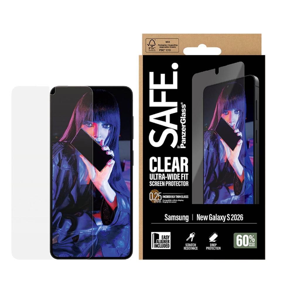 PanzerGlass UltraWide Fit Screen Protector for Samsung Galaxy S26 - Clear