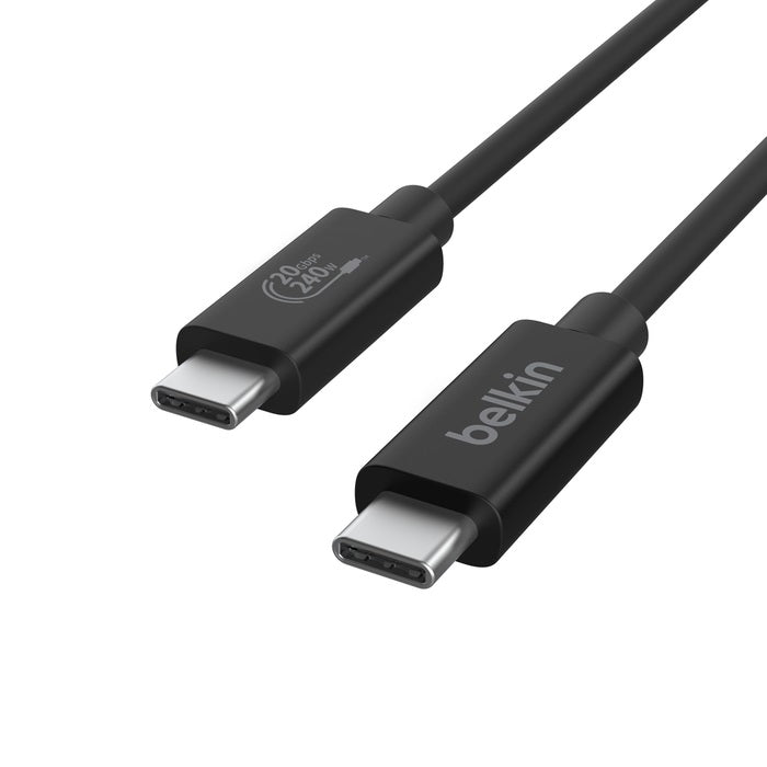 Belkin Connect 5A/240W USB4  USB-C to USB-C Cable 2M, 20Gbps,4K@60Hz, Thunderbolt 4- Black