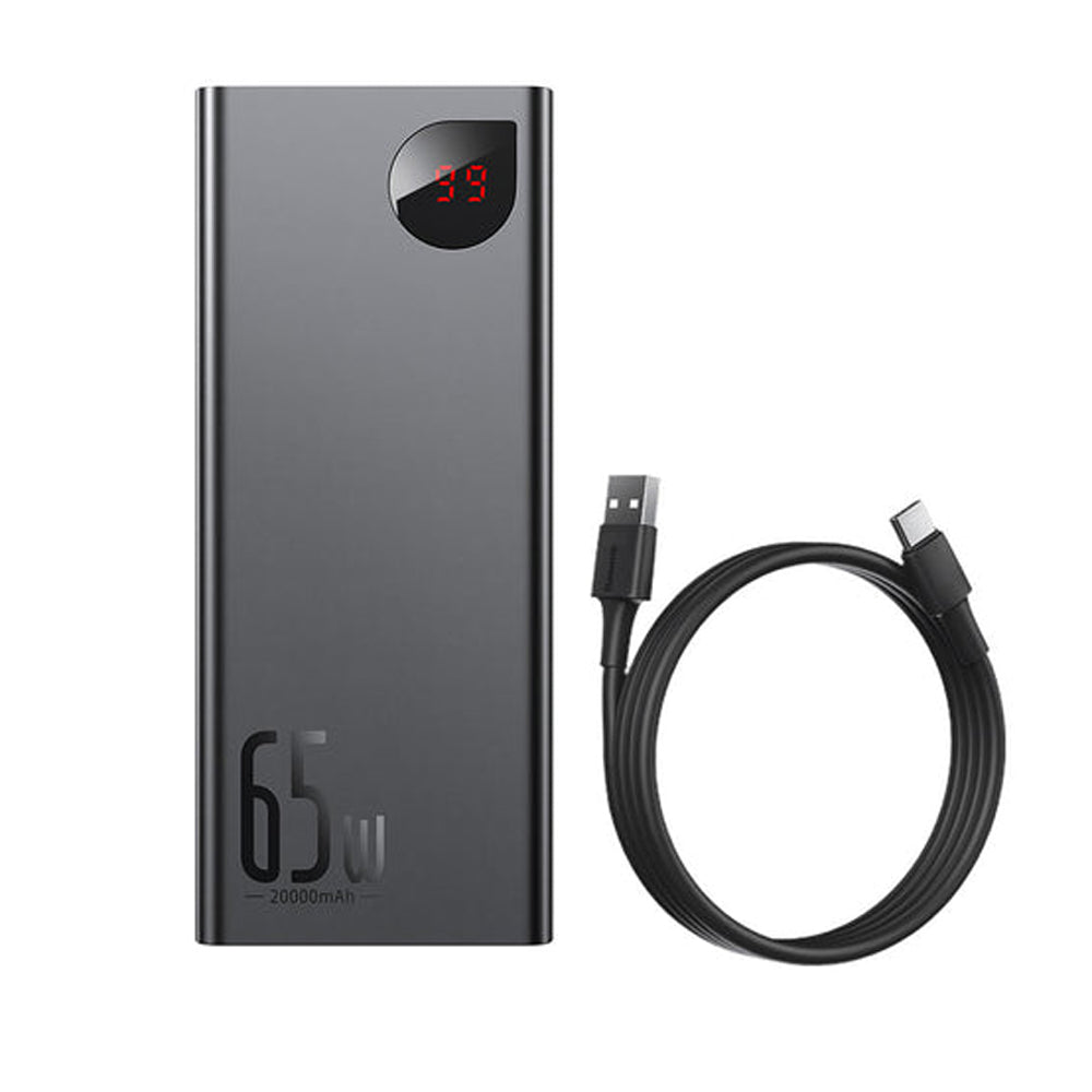 Baseus Adaman Power Bank 65W 20000mAh FAST charge PD For Laptop / Phone - Black