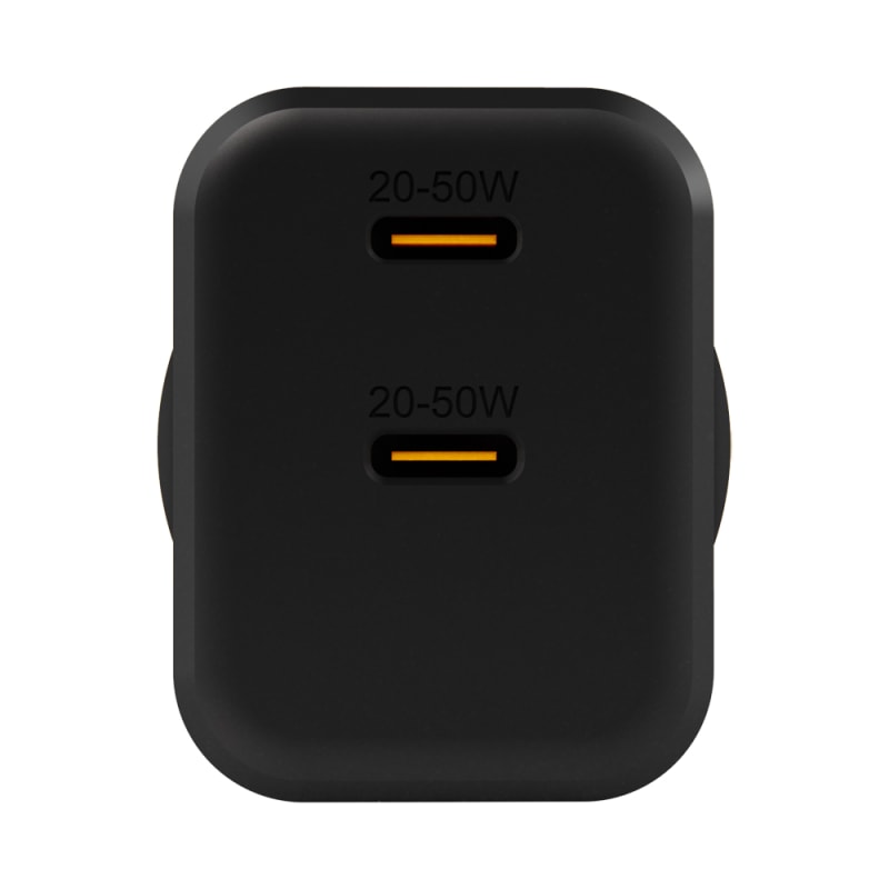 EFM ECO 50W Dual Port Wall Charger with GaN, Power Delivery and PPS - Black