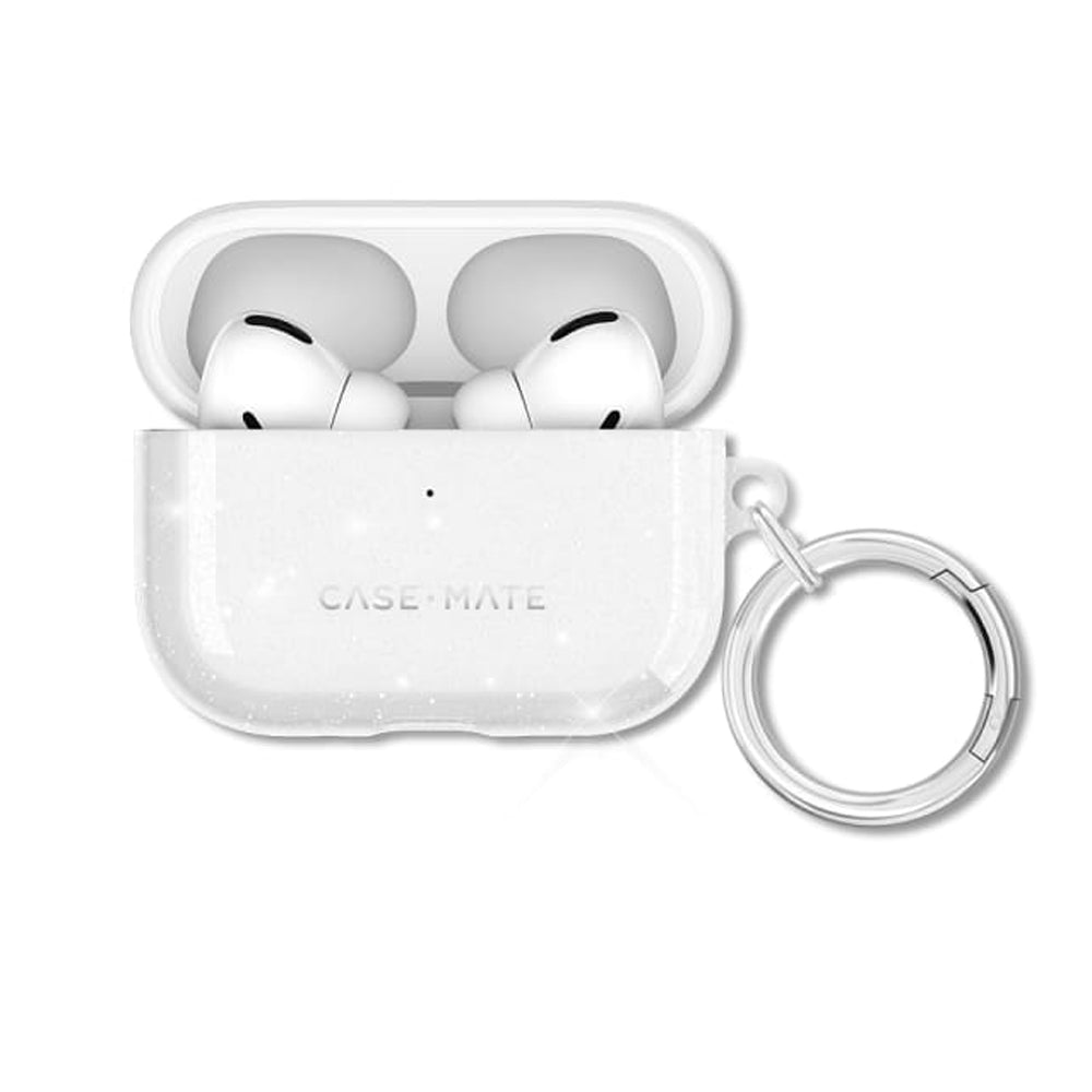 Case-Mate Twinkle Case for AirPods Pro 3 - Twilight Silver with Silver Carabiner