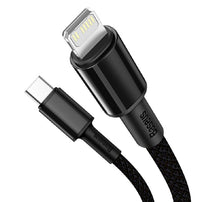 Thumbnail for Baseus High Density Braided  USB-C to Lightning 20W Fast Charging Cable Cord 2M - Black