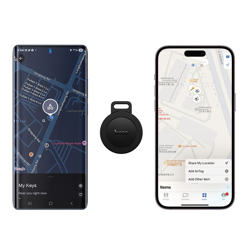HOCO E101 Dual Anti-Lost Tracker (iOS and Android) - Black