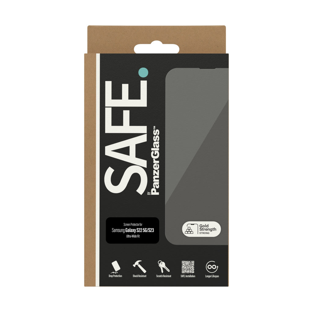 PanzerGlass SAFE Screen Protector Ultra Wide Fit for Samsung Galaxy S23 & S22 - Clear