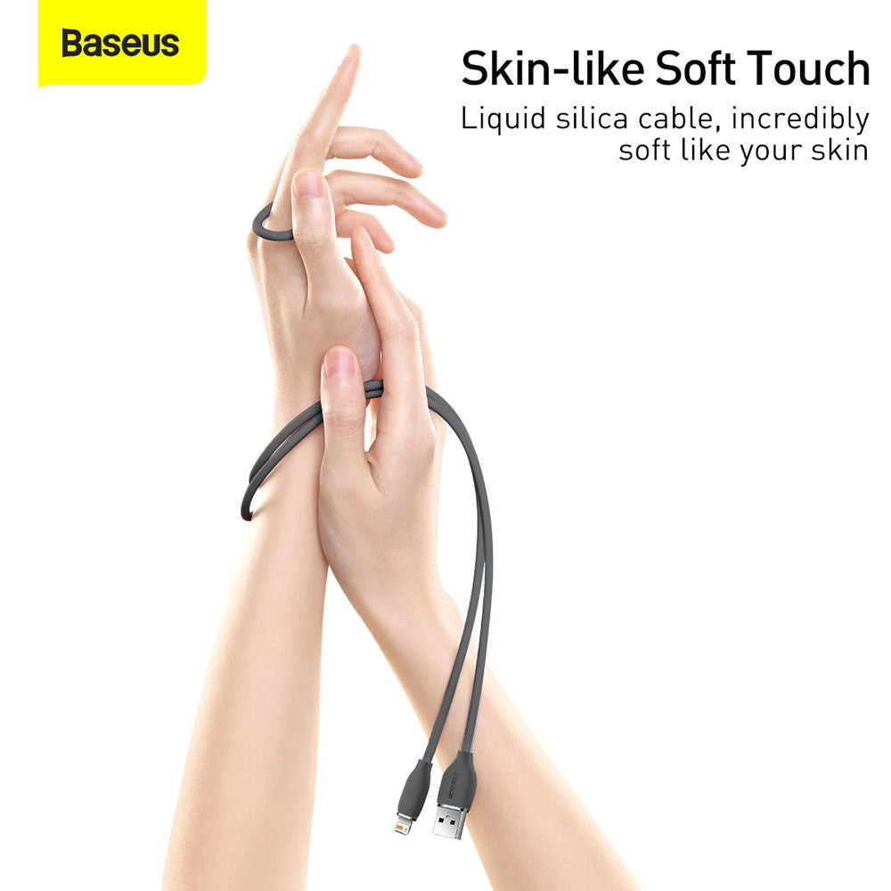 Baseus Jelly Liquid Silica Gel Fast Charging Data Cable USB to iP 2.4A 1.2m - Black