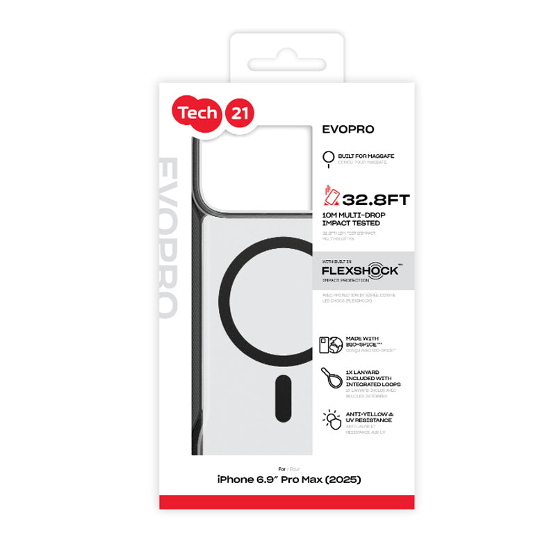 Tech21 EvoPro MagSafe Case for iPhone 17 Pro Max - Clear/Black