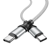 Thumbnail for Hoco X50 2in1 Type-C to Type-C/Lightning 60W Cable 1M - Silver