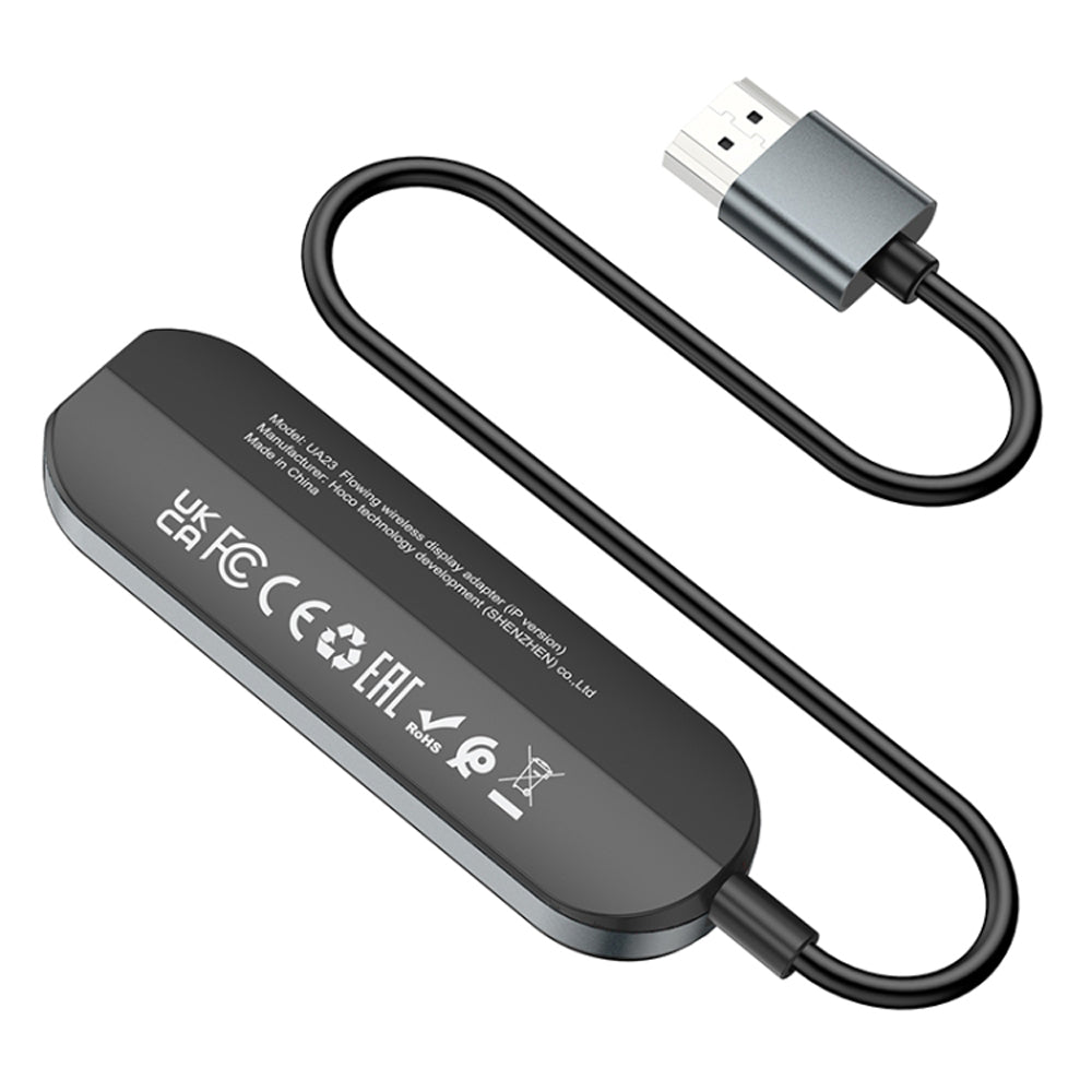 Hoco UA23 Wireless 4K HDMI Display Receiver Screen Mirror Adapter For iPhone - Black