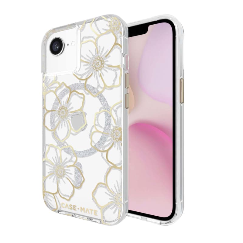 Case-Mate Floral Gems MagSafe Case for iPhone 17e/16e/15/14/13 - Gold