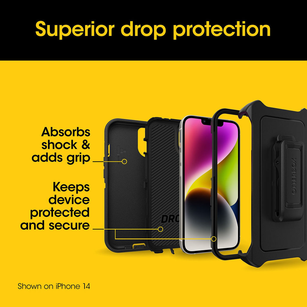 OtterBox Defender Case for Apple iPhone 15/14/13 - 6.1" - Black