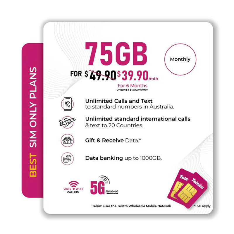 Telsim $49.90 Prepaid Sim Card Starter Kit Pack