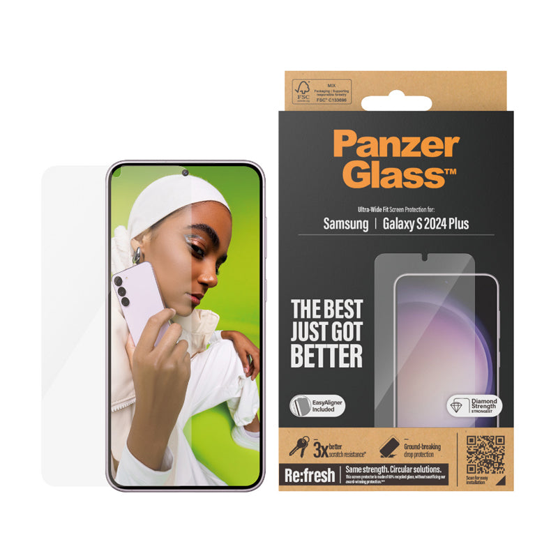 PanzerGlass UltraWide Fit with Aligner Screen Protector for Samsung Galaxy S24 Plus