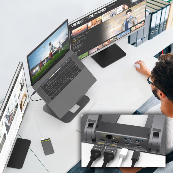 J5 Create JTS427 Multi-Angle Dual HDMI Docking Stand