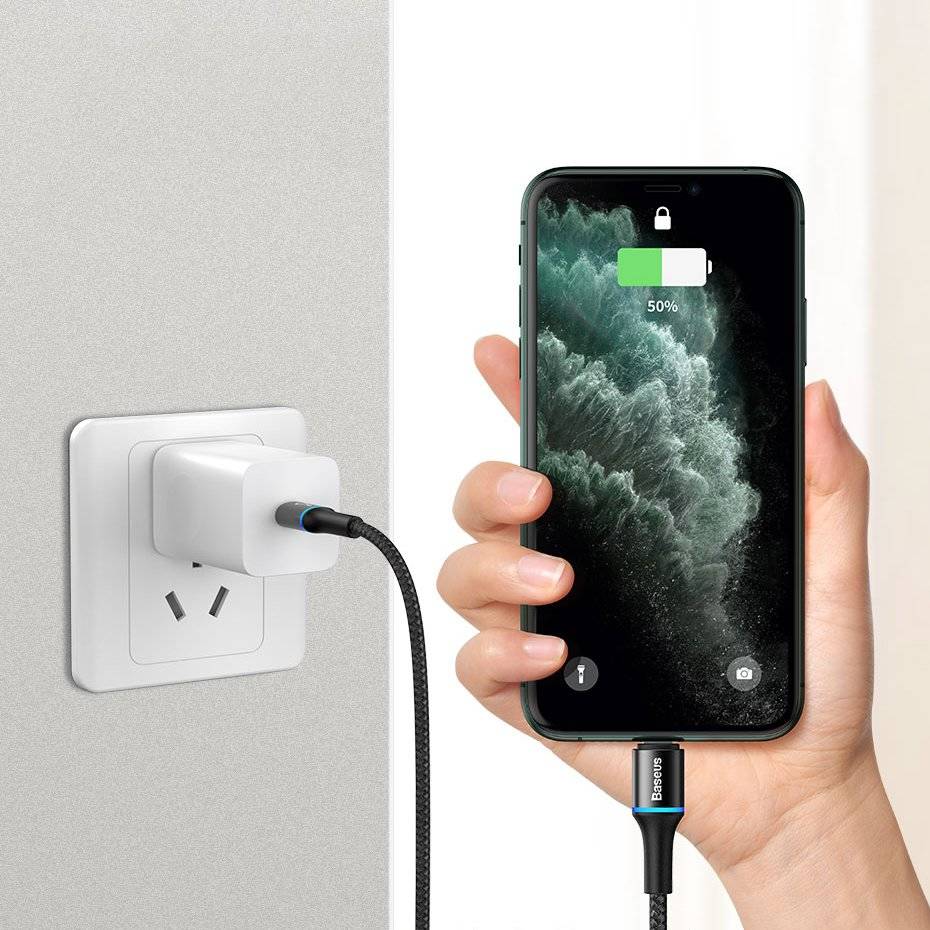 Baseus Halo USB-C to Lightning 20W  Cable Cord 1M - Black