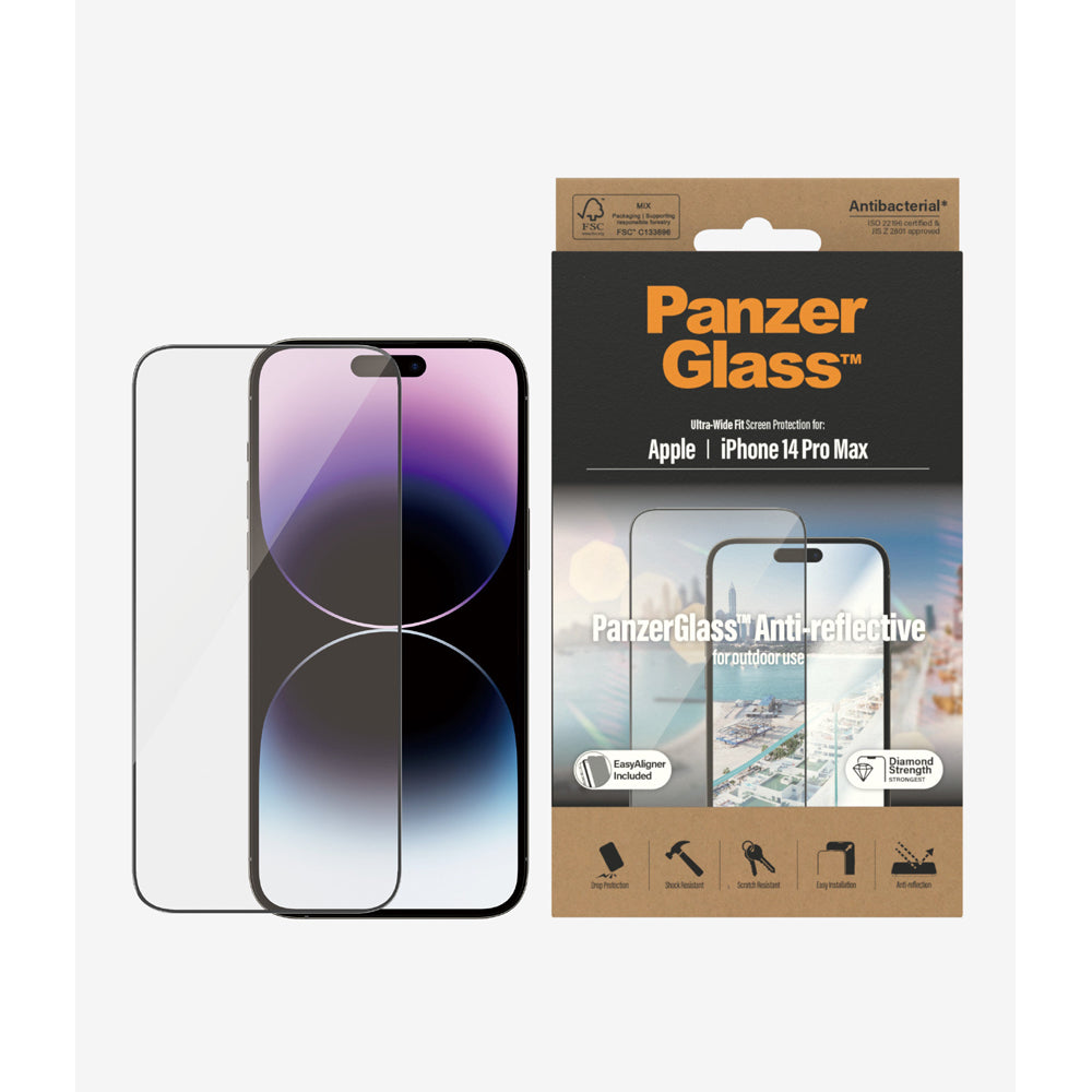 PanzerGlass Anti-Reflective Screen Protector Ultra-Wide Fit For iPhone 14 Pro Max