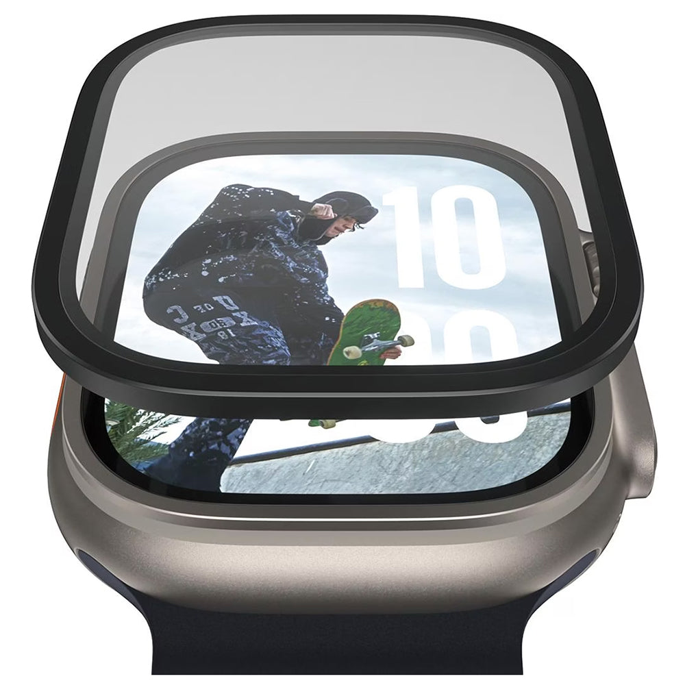 PanzerGlass Metal Frame Screen Protector for Apple Watch Ultra/2/3 (49mm) - Black
