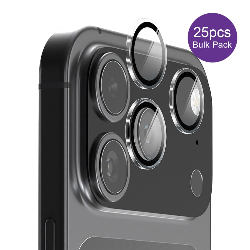 EFM Camera Lens Protector Bulk Pack - 25 Units for iPhone 17 Pro / 17 Pro Max - Clear