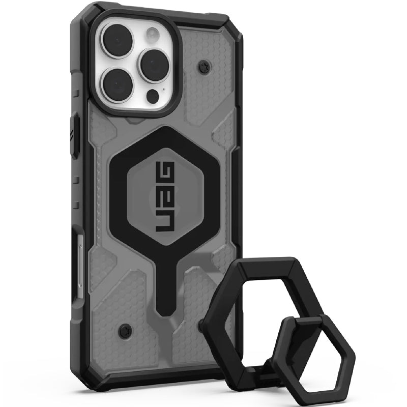 UAG MagSafe Pathfinder Case for Apple iPhone 16 Pro Max 6.9 with Rugged Case + Black Ring Stand- Clear