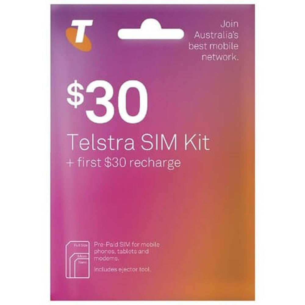 Telstra $30 Prepaid Sim Card Starter Kit Pack