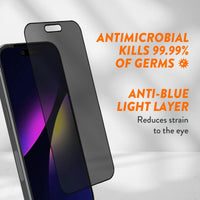 Thumbnail for EFM Privacy Glass Screen Armour For iPhone 15 Pro - Black Transparent