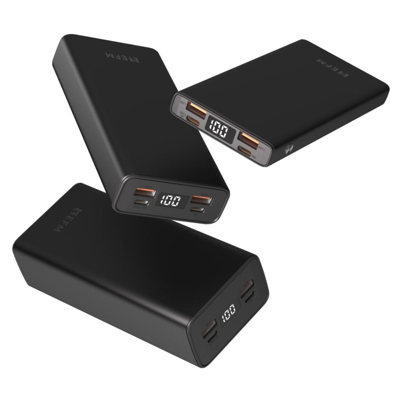 EFM 10,000mAh Digital Power Bank with 20W Output - Black