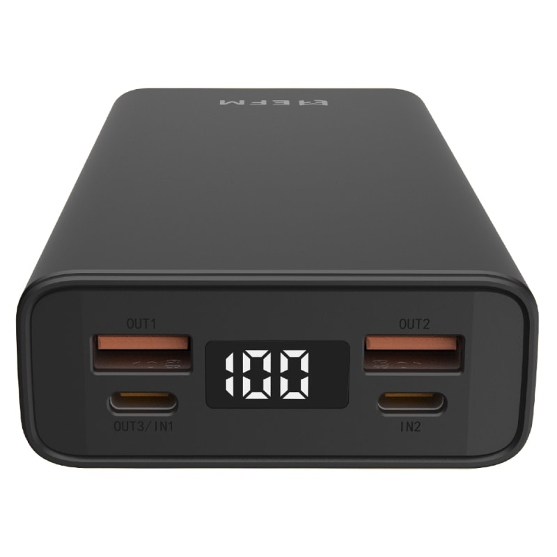 EFM 20,000mAh Digital Power Bank with 20W Output - Black