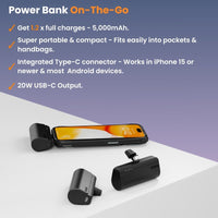Thumbnail for EFM Power On-The-Go 5,000mAh Power Bank For all USB-C Devices - Black