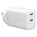 EFM ECO 50W Dual Port Wall Charger with GaN, Power Delivery and PPS - White