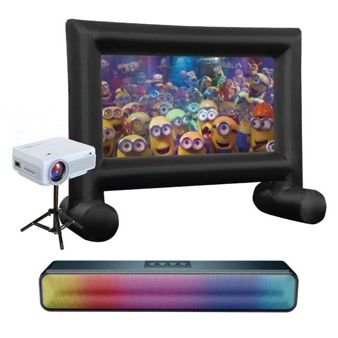 Laser Outdoor Cinema: Full HD Projector, 144" Screen & Soundbar 2025 Model