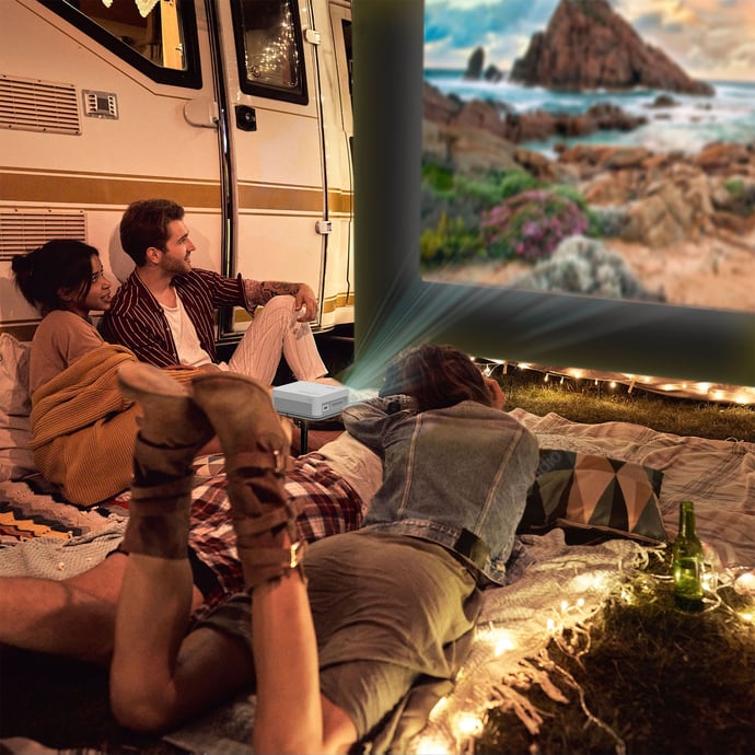 Laser Outdoor Cinema: Full HD Projector, 144" Screen & Soundbar 2025 Model